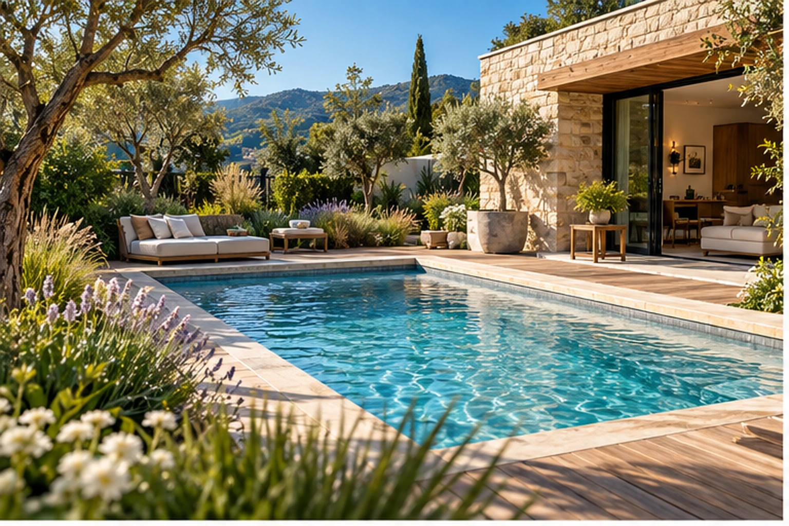 Petite piscine équipée